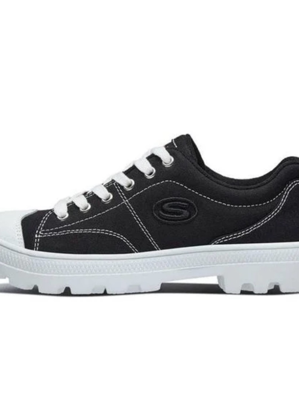 Skechers Black and White Low-Profile Athletic Sneakers